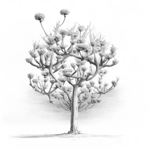 Tree And Flowers That Spell The Name Walter