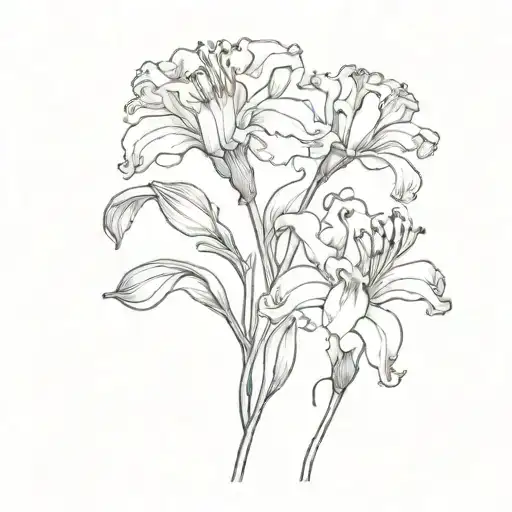 A Carnation And A Lily Intertwined