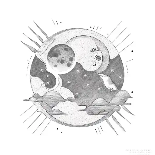 Sun And Moon In Malinconic Style