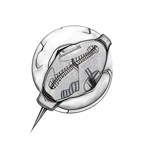 A Man's Leg With A Football On It