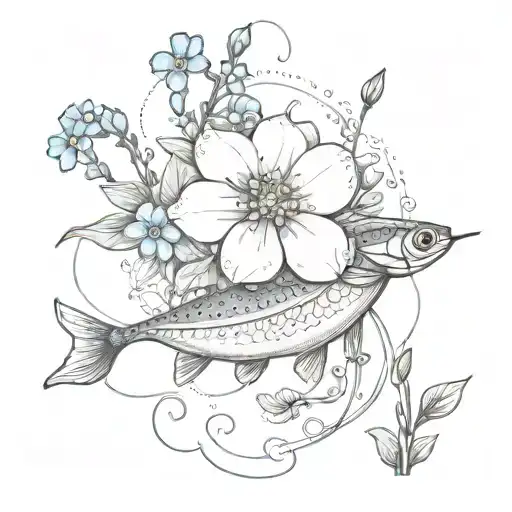 Forget Me Not Flower And Fishing Lure