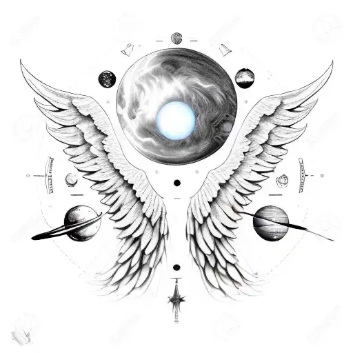 Angel Wings With Solar System