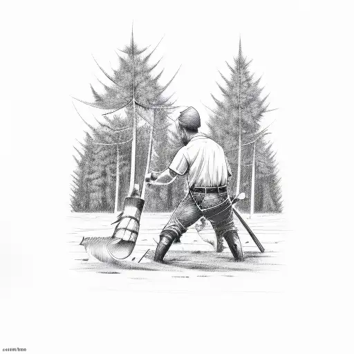 Lumber Jack Chopping Down A Marijuana Plant