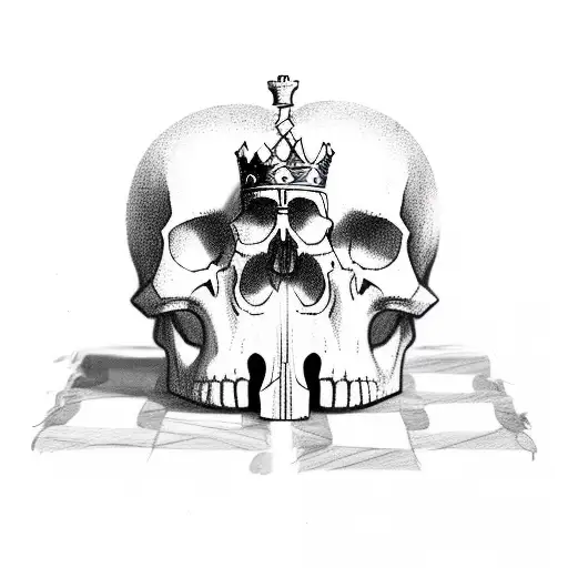 Combine The King And Queen Chess Piece As Skull And Skeleton
