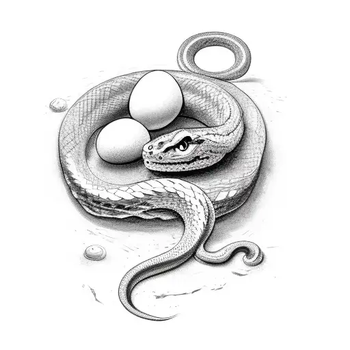 Curled Up Half Dead Snake Protecting Eggs