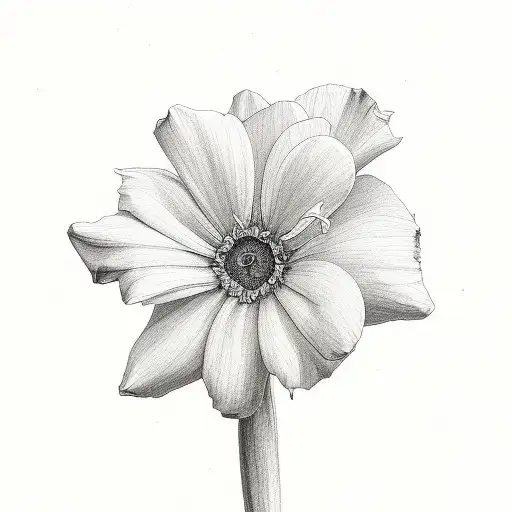 Centerpiece Of Rose Daisy And Narcissus Flowers