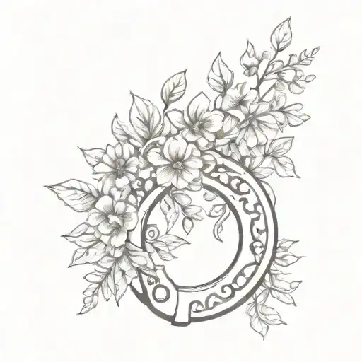 Horse Shoe With Dainty Flowers
