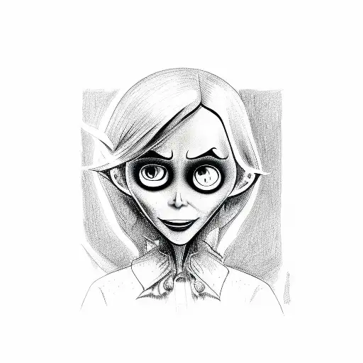 Evil Coraline Drawing