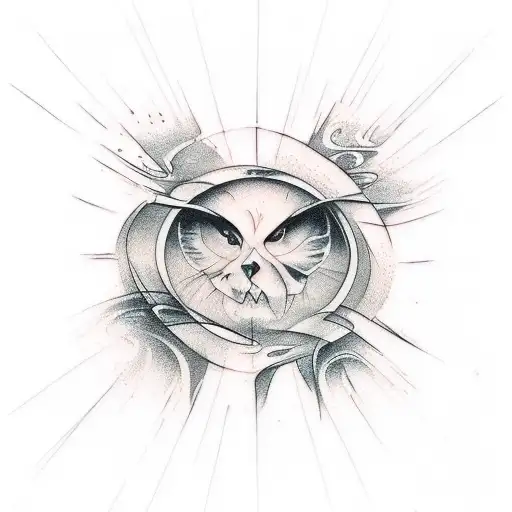 An Abstract Tattoo Design Symbolizing The Concept Of 'Water Is Thicker Than Blood'