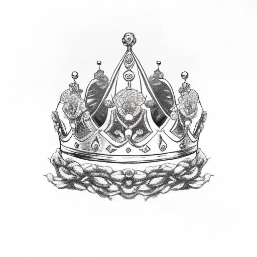 The Wors King Embedded On A Crown That's Surrounded By Roses And Smoke