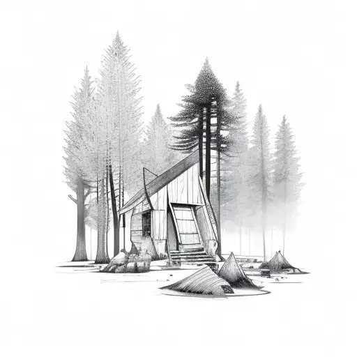 Forest With Small Shed