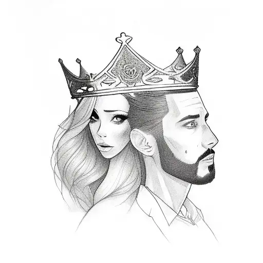 King And Queen Tattoo For Mom And Dad