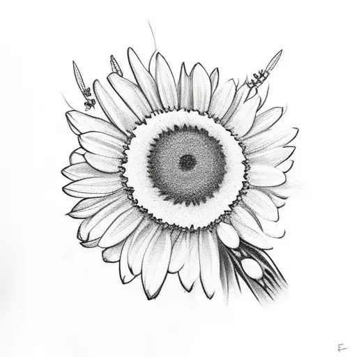 Black Arm Band With Daphadille's And Daisies Coming From Under The Band