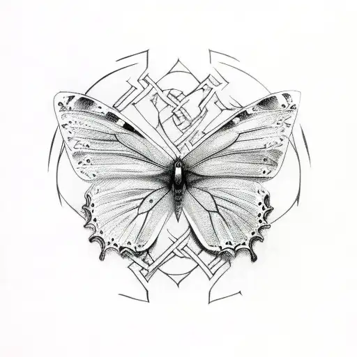 Norse Pagan Design With A Butterfly