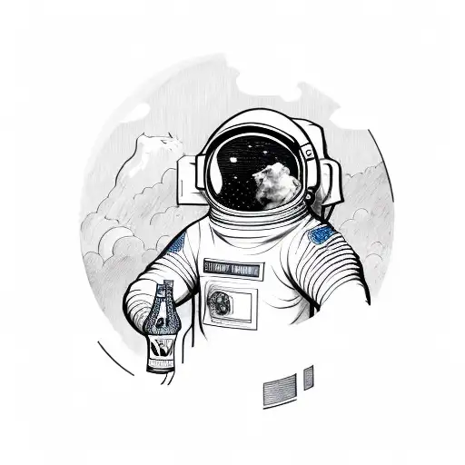 Astronaut Drinking Beer