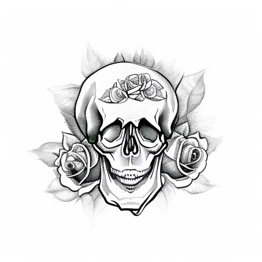 Skull Compas Roses