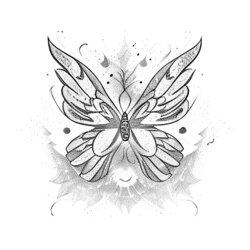 Phoenix With Butterflies In The Embers