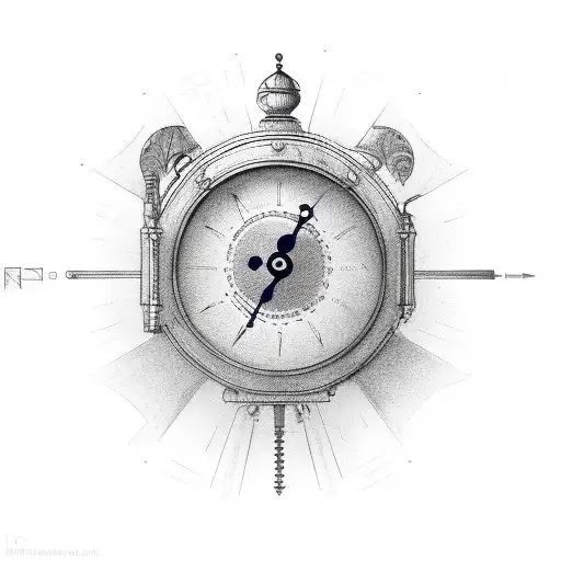 Clock In The Center Of A Key