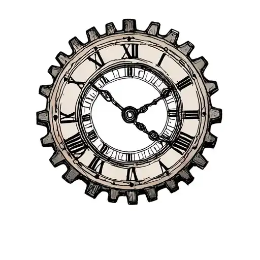 Gear That Looks Like A Clock With Roman Numerals
