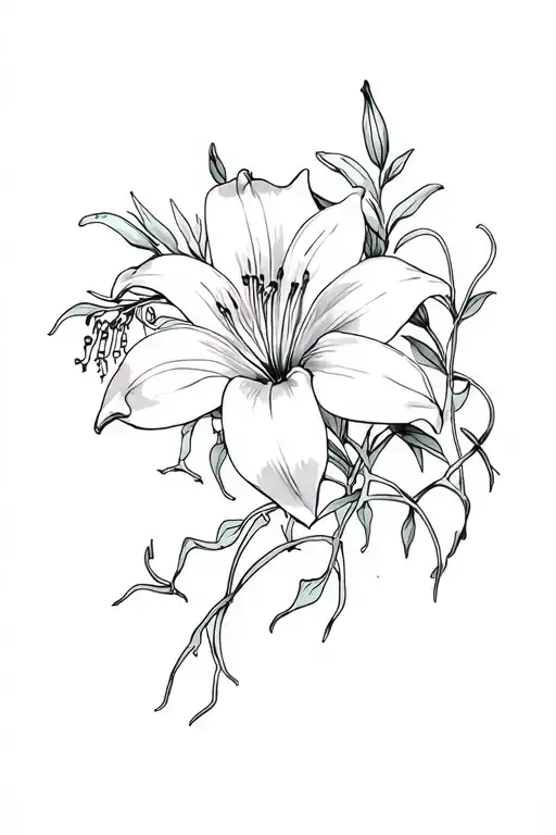 Spider Lily With Flowers And Vines