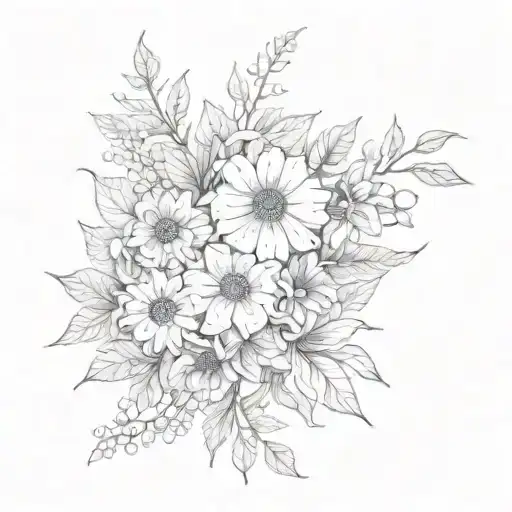 Flowers Bouquet Of Birth Months January February May September And October