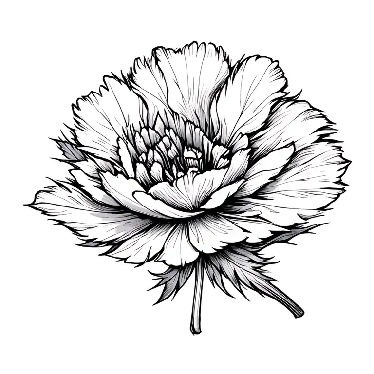 Single Feather Turning Into A Red Carnation Flower