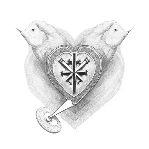 Christian Cross With Heart Rate And Heart