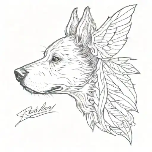 Dog Nose Silhouette With Wings