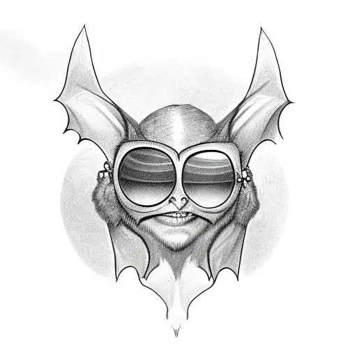A Bat Head Wearing Ozzy Osborne Sunglasses