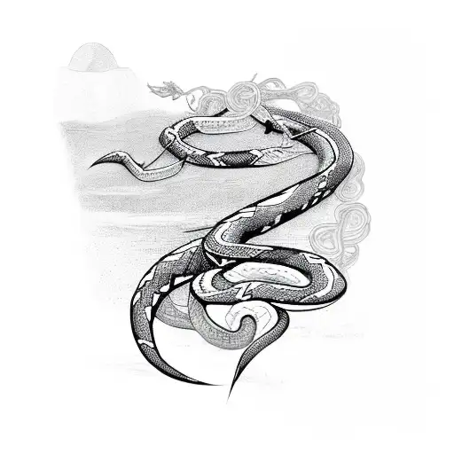 Arrow With Snake And Vines