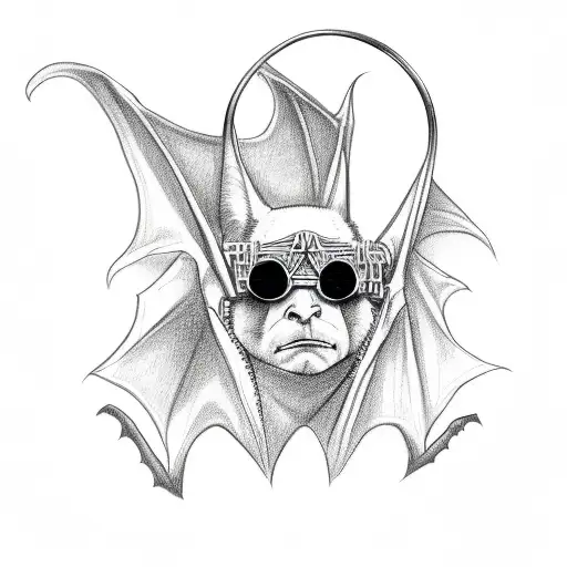 A Bat Head Wearing Ozzy Osborne Sunglasses