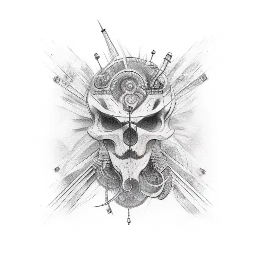 Male Back Tattoo On The Right Side Of Face Photo