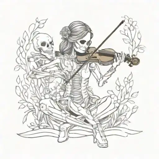 Skeleton Violinist And Ada