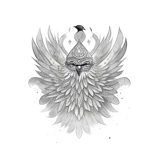 Crow Or Phoenix With Persian Accent On Forearm