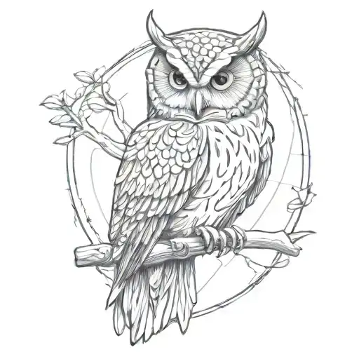 Owl Perched On An Ak 47