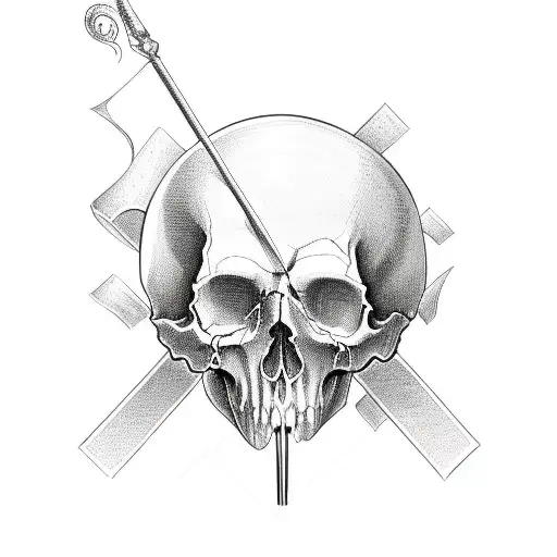 Half Skull Treble Clef