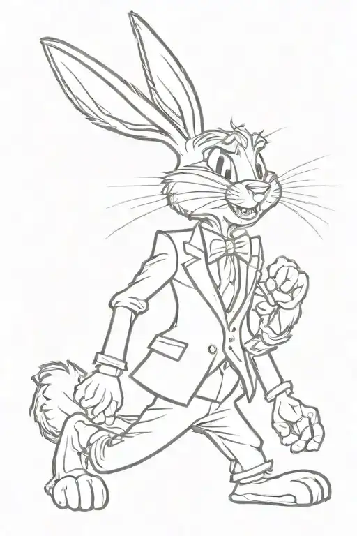Bugs Bunny With Black Suit