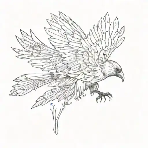 Crow With Open Wings Landing On Top