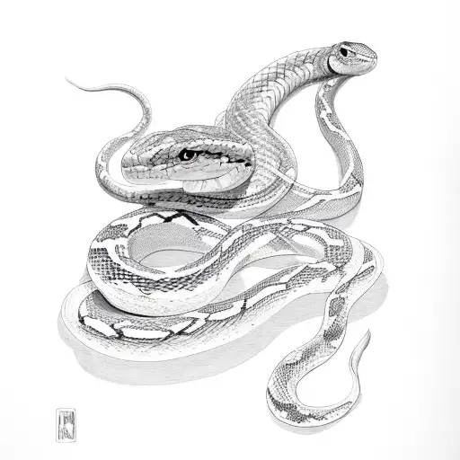 Women With Snake Around Her Body