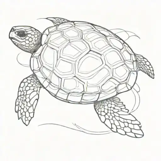Turtle Outline Drawing