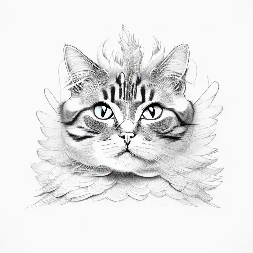 Cat With Feathered Wings