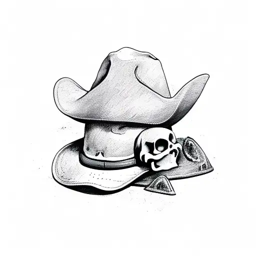 Skull With Cowboy Hat Desert