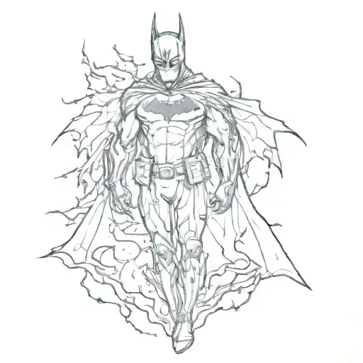 A Dark And Mysterious Batman Silhouette Surrounded By Ghostly Apparitions