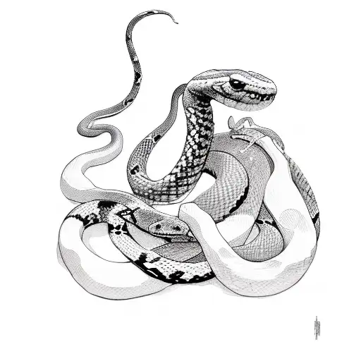 Women With Snake Around Her Body