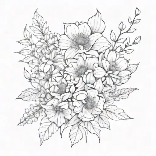 January May July August Birth Flower Bouquet