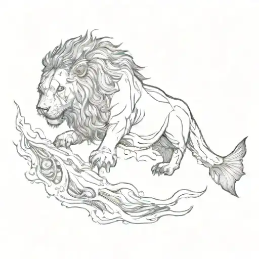 Combain Lion And Orca