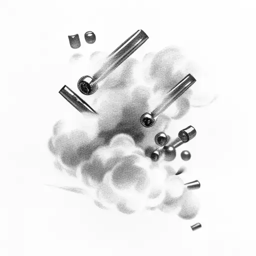 Gun Bullets With Clouds