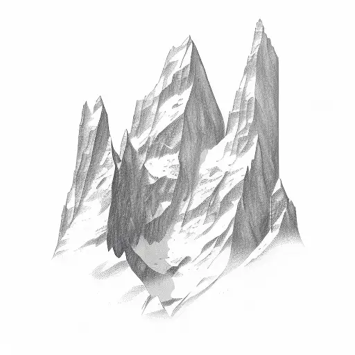 A Sketch-style Mountain Range With A Silhouette Of A Weightlifter