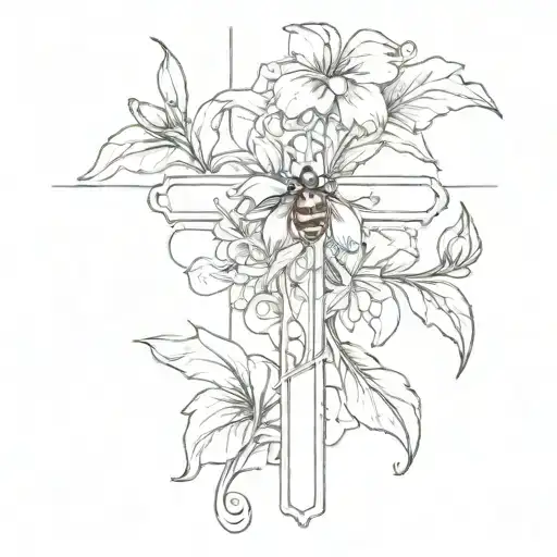 Cross With Lillys And Ladybug