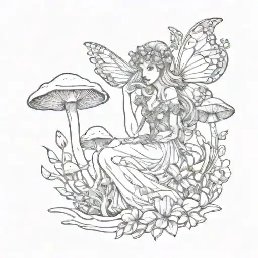 Fairy And Mushroom Sleeve For Full Arm